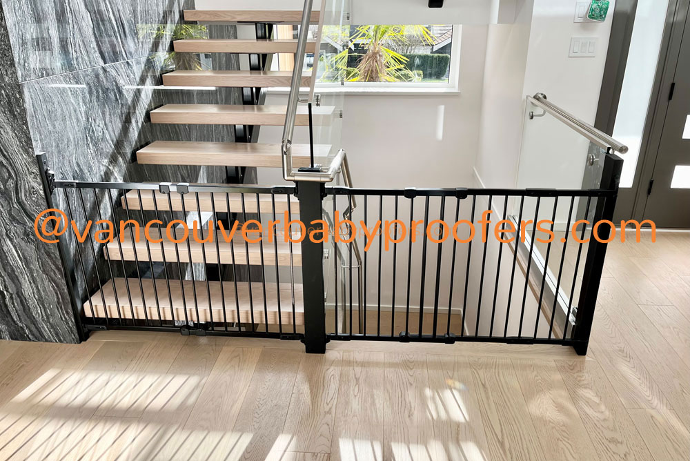 Wrought-iron railings installation by Vancouver Baby Proofers